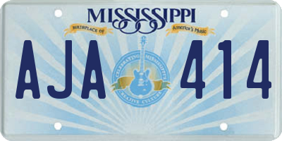 MS license plate AJA414