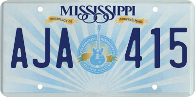 MS license plate AJA415