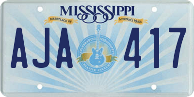 MS license plate AJA417