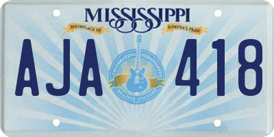 MS license plate AJA418
