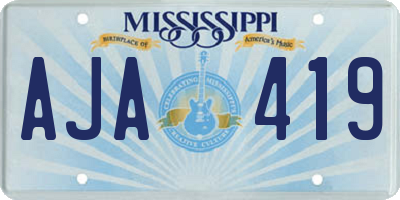 MS license plate AJA419