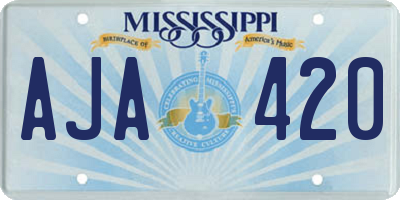 MS license plate AJA420