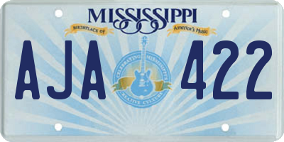 MS license plate AJA422