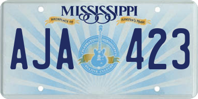 MS license plate AJA423