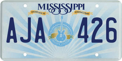 MS license plate AJA426