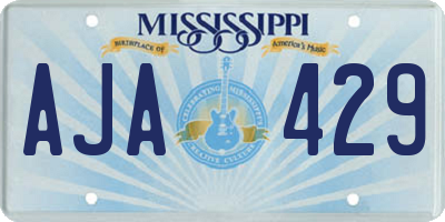 MS license plate AJA429