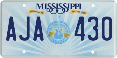 MS license plate AJA430