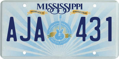 MS license plate AJA431