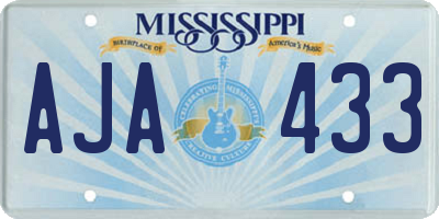 MS license plate AJA433