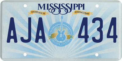 MS license plate AJA434