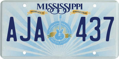 MS license plate AJA437