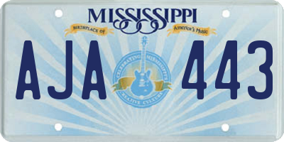 MS license plate AJA443