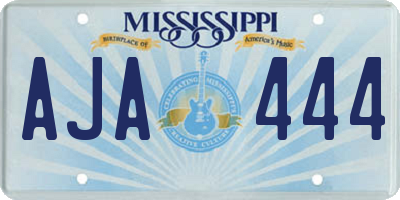 MS license plate AJA444