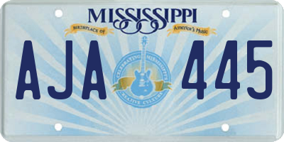 MS license plate AJA445