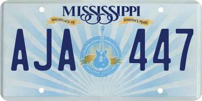 MS license plate AJA447