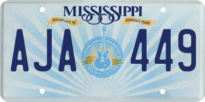MS license plate AJA449