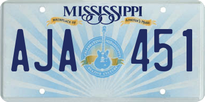 MS license plate AJA451