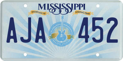 MS license plate AJA452
