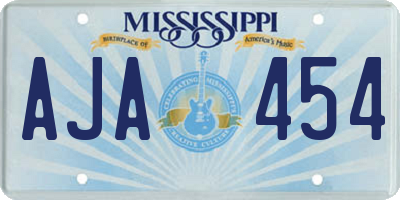 MS license plate AJA454