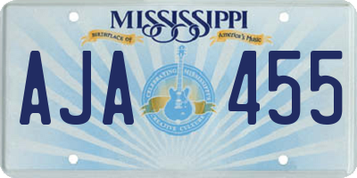 MS license plate AJA455