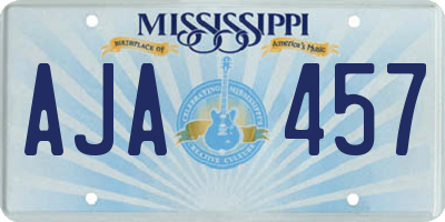 MS license plate AJA457