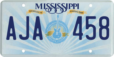 MS license plate AJA458