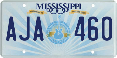MS license plate AJA460