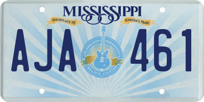 MS license plate AJA461