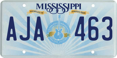 MS license plate AJA463