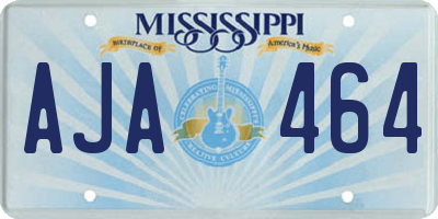 MS license plate AJA464