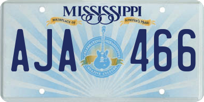 MS license plate AJA466