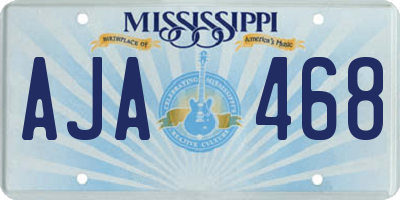 MS license plate AJA468