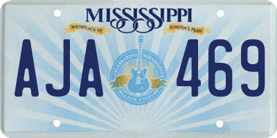 MS license plate AJA469
