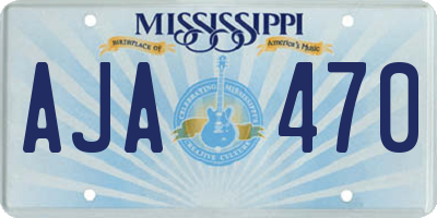 MS license plate AJA470