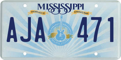 MS license plate AJA471