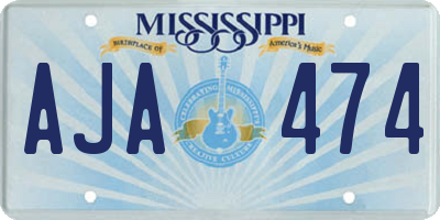 MS license plate AJA474