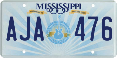 MS license plate AJA476