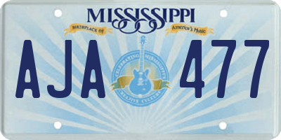 MS license plate AJA477