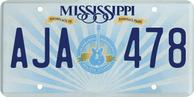 MS license plate AJA478