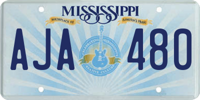 MS license plate AJA480