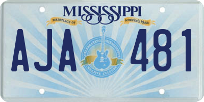 MS license plate AJA481
