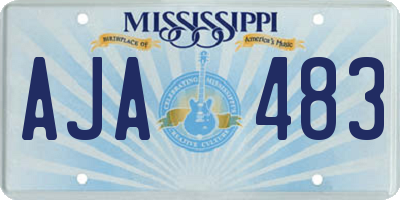 MS license plate AJA483