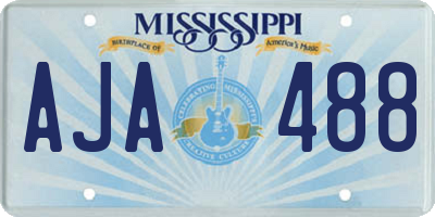 MS license plate AJA488