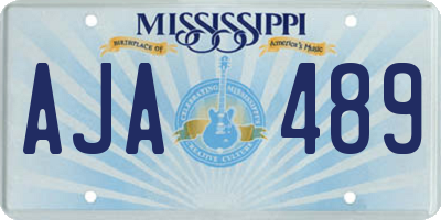 MS license plate AJA489