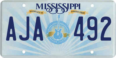 MS license plate AJA492