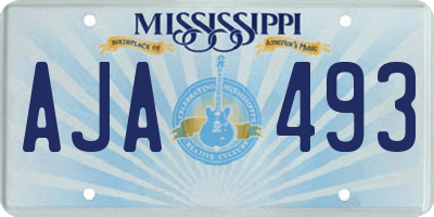 MS license plate AJA493