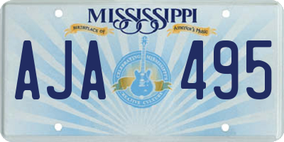 MS license plate AJA495