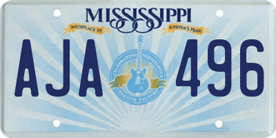 MS license plate AJA496