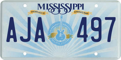 MS license plate AJA497