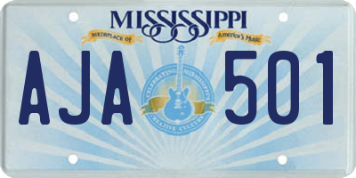 MS license plate AJA501